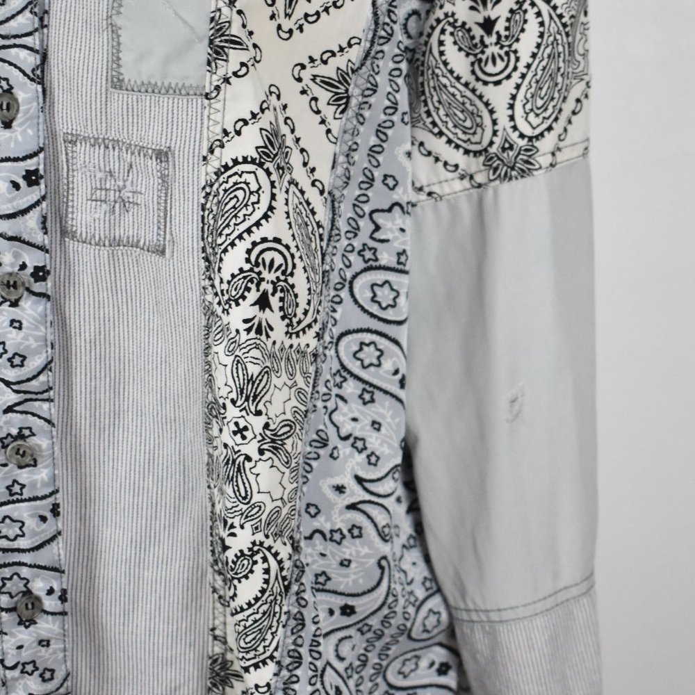 Free People Patchwork Tunic Button Down Shirt - image 5